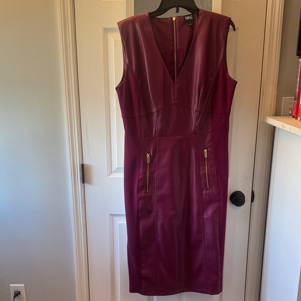 INC International Concepts Women's Burgundy Midi Dress